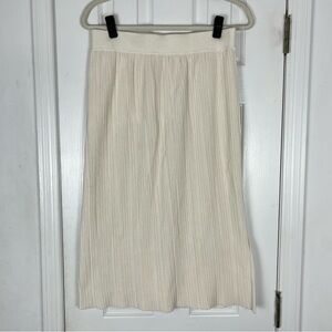 Mod Ref Ribbed Pull On Miley Midi Skirt Sz L Cream